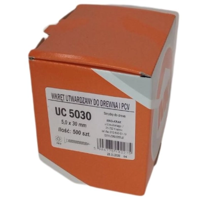 Wkręt utwardzony do drewna 5.0x30mm - 500 szt.